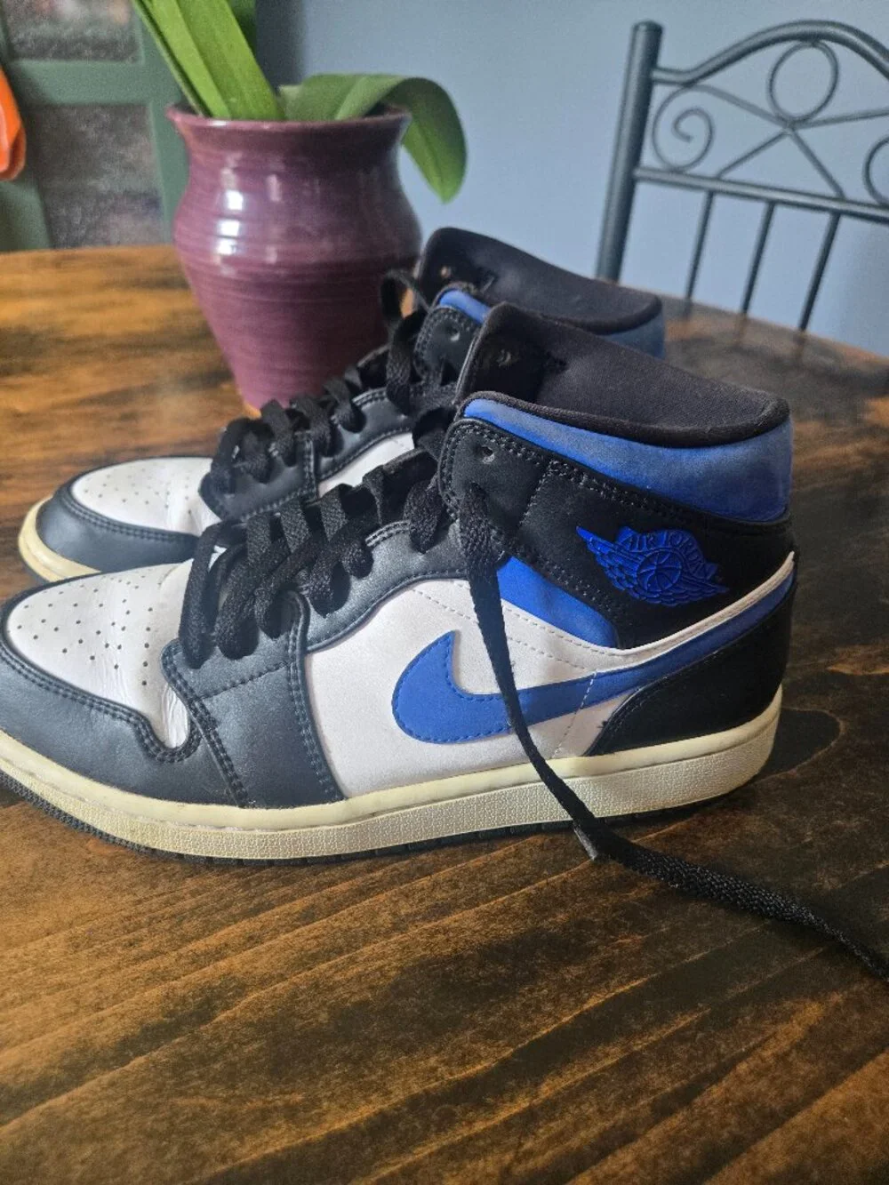 Nike Air Jordan 1 Mid Racer Blue White Black